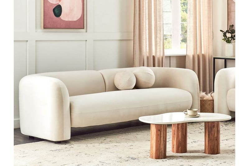 Fabion Soffa 3-sits - Cream - Möbler - Soffa - Sammetssoffa