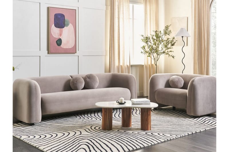 Fabion Soffa 3-sits - Taupe - Möbler - Soffa - Sammetssoffa