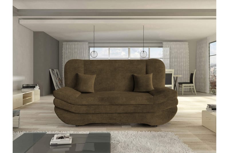 Figurelle Bäddsoffa 2-sits i Sammet - Brun - Möbler - Soffa - Bäddsoffa