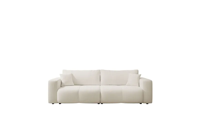 Flo 3-sits Bäddsoffa med Förvaring i Tyg, Vit