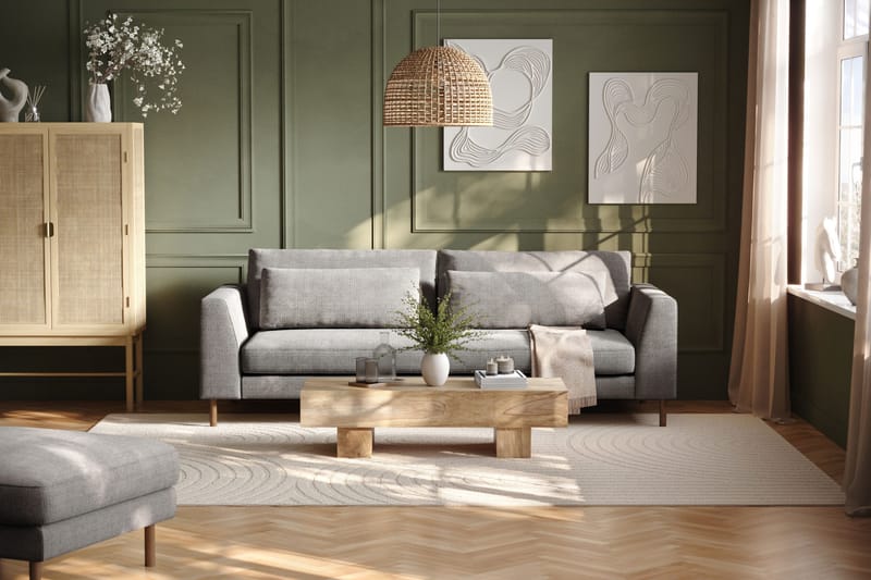 Florenz 3-sits Soffa i Chenille - Ljusgrå - Möbler - Soffa - 3 sits soffa