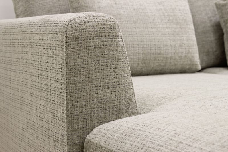 Florenz 4-sits Högervänd U-formad Soffa med Divan och Schäslong i Chenille - Grå / Beige - Möbler - Soffa - U-soffa