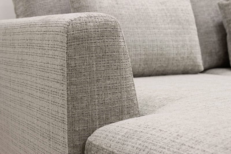 Florenz 4-sits Högervänd U-formad Soffa med Divan och Schäslong i Chenille - Grå / Beige - Möbler - Soffa - U-soffa