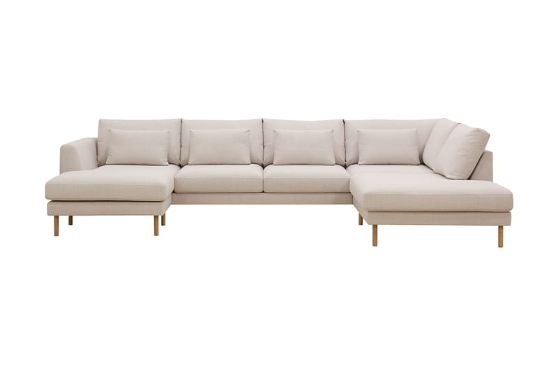 Florenz 4-sits Högervänd U-formad Soffa med Divan och Schäslong i Tyg - Beige - Möbler - Soffa - U-soffa