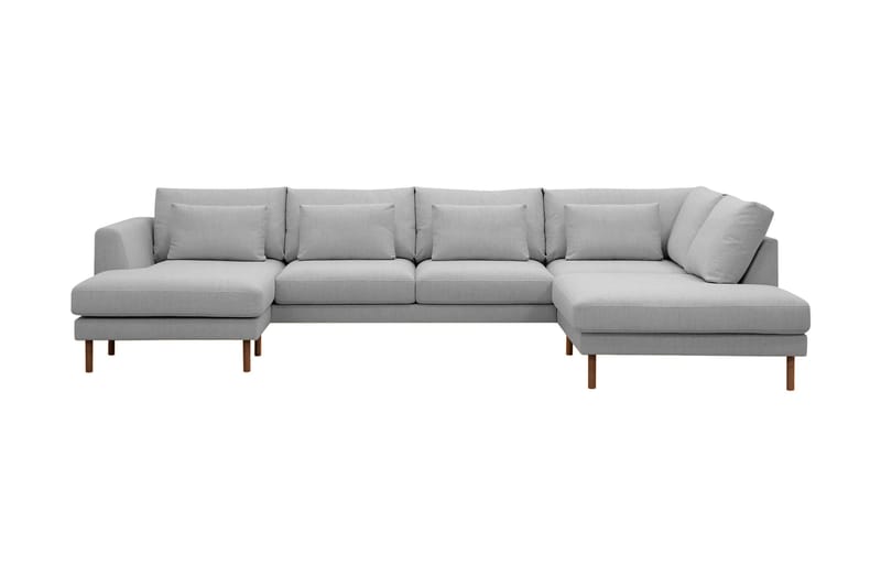 Florenz 4-sits Högervänd U-formad Soffa med Divan och Schäslong i Tyg - Ljusgrå - Möbler - Soffa - U-soffa