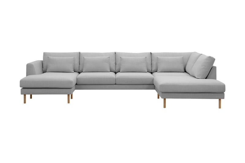 Florenz 4-sits Högervänd U-formad Soffa med Divan och Schäslong i Tyg - Ljusgrå - Möbler - Soffa - U-soffa