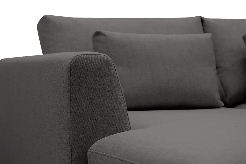 Florenz 4-sits Högervänd U-formad Soffa med Divan och Schäslong i Tyg - Mörkgrå - Möbler - Soffa - U-soffa