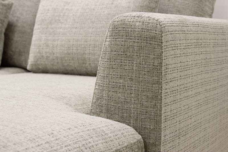 Florenz 4-sits Vänstervänd U-formad Soffa med Divan och Schäslong i Chenille - Grå / Beige - Möbler - Soffa - U-soffa