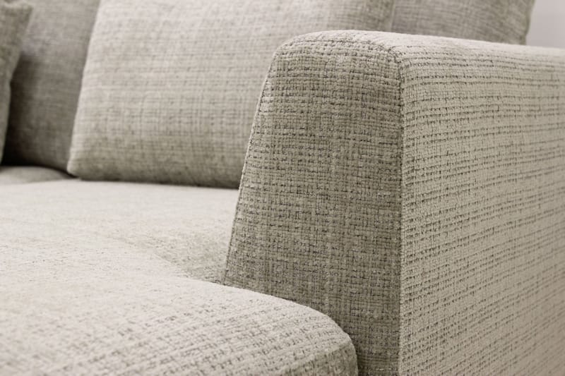 Florenz 4-sits Vänstervänd U-formad Soffa med Divan och Schäslong i Chenille - Grå/Beige - Möbler - Soffa - U-soffa