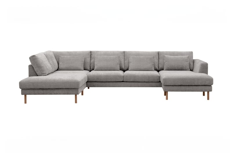 Florenz 4-sits Vänstervänd U-formad Soffa med Divan och Schäslong i Chenille - Ljusgrå - Möbler - Soffa - U-soffa
