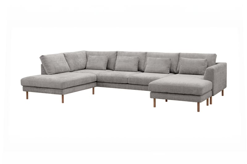 Florenz 4-sits Vänstervänd U-formad Soffa med Divan och Schäslong i Chenille - Ljusgrå - Möbler - Soffa - U-soffa