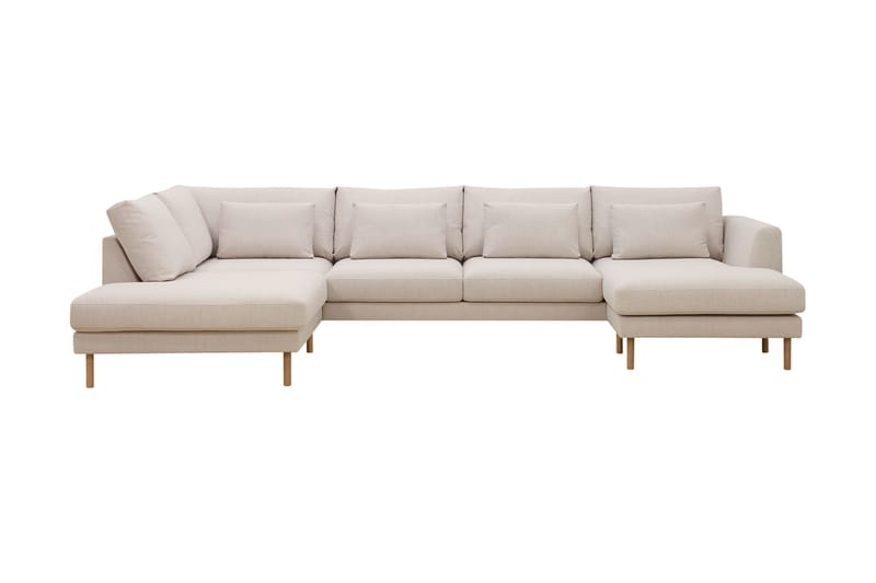 Florenz 4-sits Vänstervänd U-formad Soffa med Divan och Schäslong i Tyg - Beige - Möbler - Soffa - U-soffa