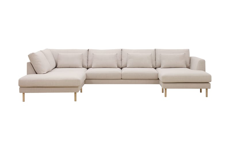 Florenz 4-sits Vänstervänd U-formad Soffa med Divan och Schäslong i Tyg - Beige - Möbler - Soffa - U-soffa