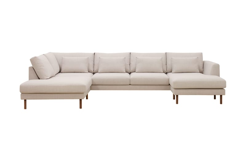 Florenz 4-sits Vänstervänd U-formad Soffa med Divan och Schäslong i Tyg - Beige - Möbler - Soffa - U-soffa