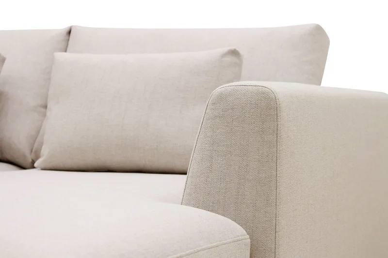 Florenz 4-sits Vänstervänd U-formad Soffa med Divan och Schäslong i Tyg - Beige - Möbler - Soffa - U-soffa