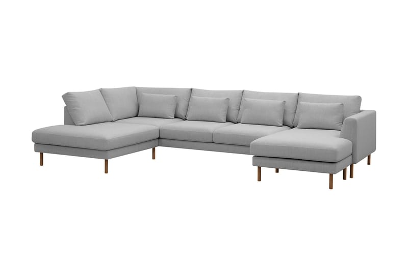 Florenz 4-sits Vänstervänd U-formad Soffa med Divan och Schäslong i Tyg - Ljusgrå - Möbler - Soffa - U-soffa