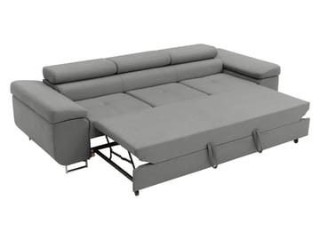 Gabina 3-sits Bäddsoffa med Justerbara Nackstöd i Tyg - Grå - Möbler - Soffa - Bäddsoffa