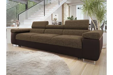 Gabina Bäddsoffa 3-sits i Konstläder - Brun - Möbler - Soffa - Bäddsoffa