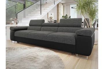 Gabina Bäddsoffa 3-sits i Konstläder - Svart/Mörkgrå - Möbler - Soffa - Bäddsoffa