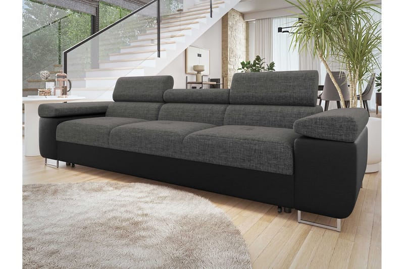 Gabina Bäddsoffa 3-sits i Konstläder - Svart/Mörkgrå - Möbler - Soffa - Bäddsoffa