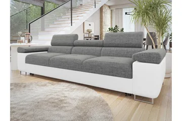 Gabina Bäddsoffa 3-sits i Konstläder - Vit/Mörkgrå - Möbler - Soffa - Bäddsoffa