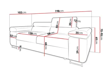 Gabina Soffa 2-sits - Vit/Grå - Möbler - Soffa - Skinnsoffor
