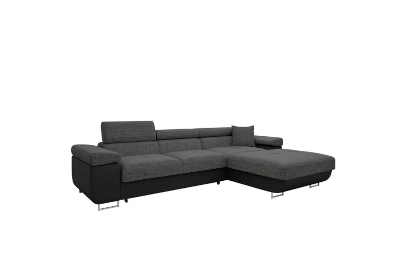 Gabina Soffa med Divan 3-sits - Grå/Svart - Möbler - Soffa - Divansoffor & schäslongsoffa
