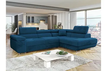 Gabina Soffa med Schäslong 3-sits - Blå - Möbler - Soffa - Bäddsoffa