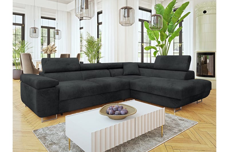Gabina Soffa med Schäslong 3-sits - Mörkgrå - Möbler - Soffa - Bäddsoffa