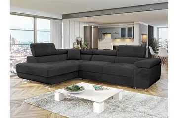 Gabina Soffa med Schäslong 3-sits - Svart - Möbler - Soffa - Bäddsoffa