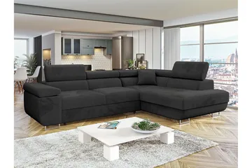 Gabina Soffa med Schäslong 3-sits - Svart - Möbler - Soffa - Bäddsoffa