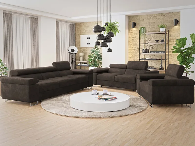 Gabina Soffgrupp - 3-sits + 2-sits + fåtölj - brun - Möbler - Soffa - Soffgrupp