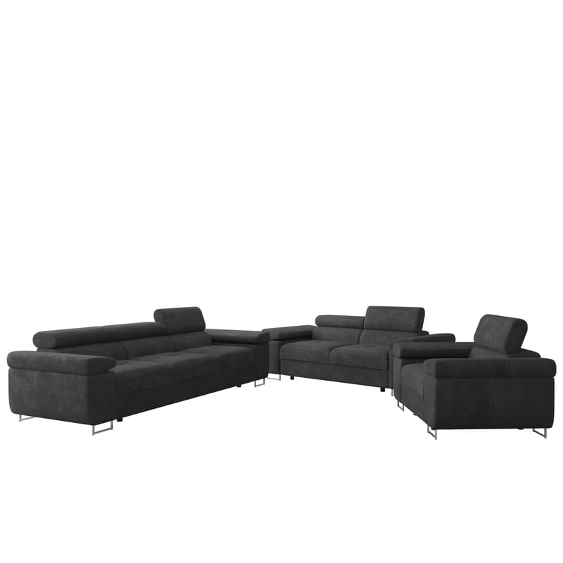 Gabina Soffgrupp - 3-sits + 2-sits + fåtölj, svart