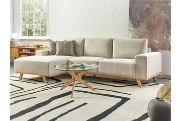Gaines Hörnsoffa 3-sits - Beige/Ljust trä - Möbler - Soffa - Divansoffor & schäslongsoffa