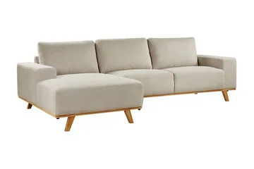 Gaines Hörnsoffa 3-sits - Beige/Ljust trä - Möbler - Soffa - Divansoffor & schäslongsoffa