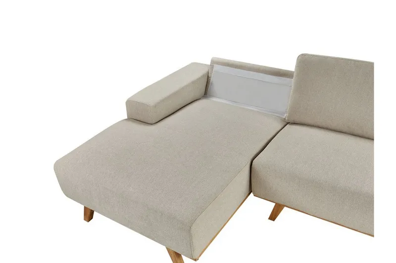 Gaines Hörnsoffa 3-sits - Beige/Ljust trä - Möbler - Soffa - Hörnsoffa - Hörnsoffa med divan