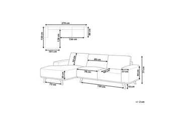 Gaines Hörnsoffa 3-sits - Beige/Ljust trä - Möbler - Soffa - Divansoffor & schäslongsoffa