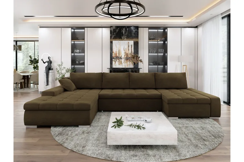 Gamal Soffa Dubbeldivan 4-sits - Brun - Möbler - Soffa - U-soffa