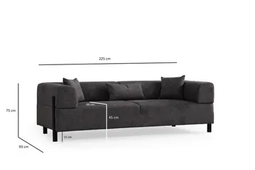 Gio 3-sits Soffa - Antracit - Möbler - Soffa - 3 sits soffa