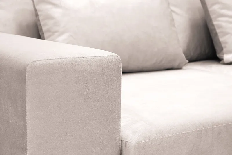 Grande 5-sits Soffa med Schäslong Höger - Beige Sammet - Möbler - Soffa - Divansoffor & schäslongsoffa