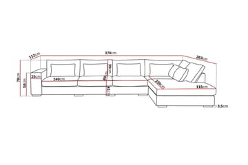 Grande 5-sits Soffa med Schäslong Höger - Beige Sammet - Möbler - Soffa - Divansoffor & schäslongsoffa