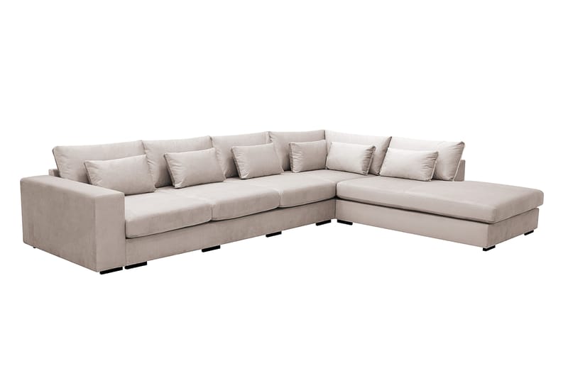 Grande 5-sits Soffa med Schäslong Höger - Beige Sammet - Möbler - Soffa - Divansoffor & schäslongsoffa