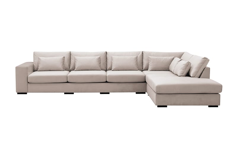 Grande 5-sits Soffa med Schäslong Höger - Beige Sammet - Möbler - Soffa - Divansoffor & schäslongsoffa