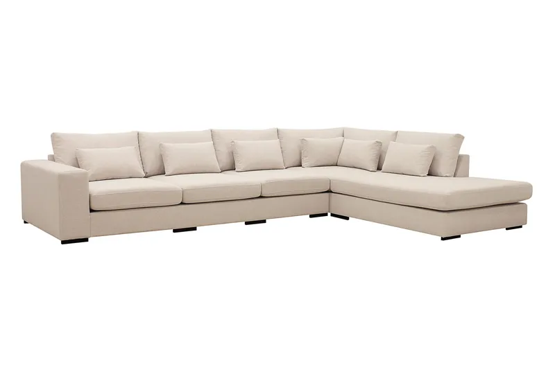Grande 5-sits Soffa med Schäslong Höger - Beige Tyg - Möbler - Soffa - Divansoffor & schäslongsoffa