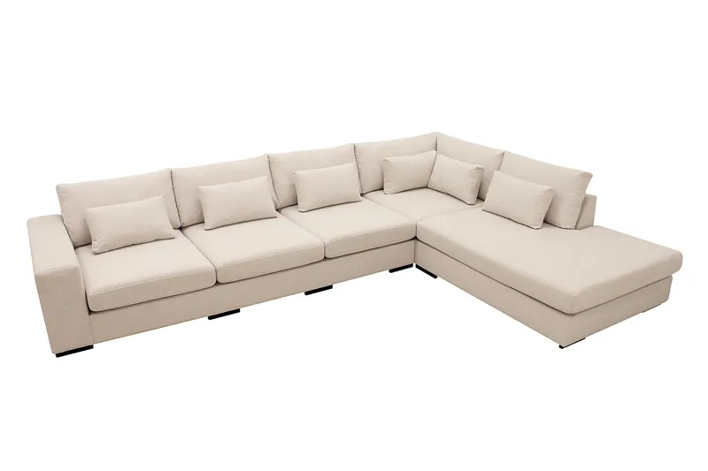 Grande 5-sits Soffa med Schäslong Höger - Beige Tyg - Möbler - Soffa - Divansoffor & schäslongsoffa