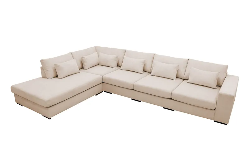 Grande 5-sits Soffa med Schäslong Vänster - Beige Manchester - Möbler - Soffa - Divansoffor & schäslongsoffa