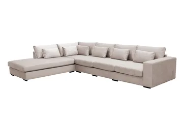 Grande 5-sits Soffa med Schäslong Vänster - Beige Sammet - Möbler - Soffa - Divansoffor & schäslongsoffa