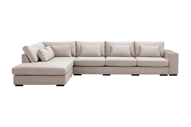 Grande 5-sits Soffa med Schäslong Vänster - Beige Sammet - Möbler - Soffa - Divansoffor & schäslongsoffa