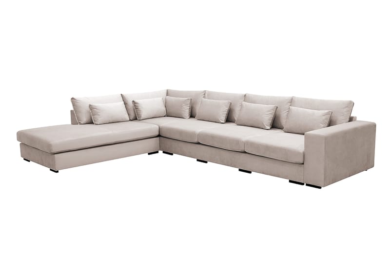 Grande 5-sits Soffa med Schäslong Vänster - Beige Sammet - Möbler - Soffa - Divansoffor & schäslongsoffa