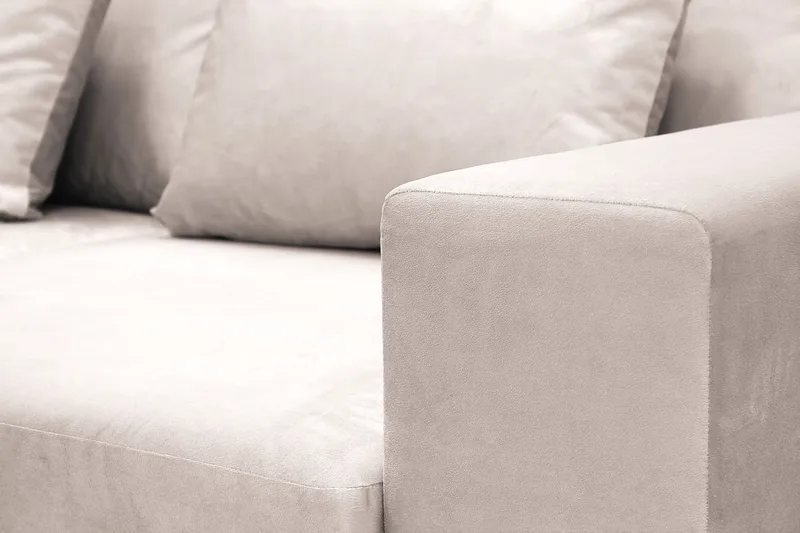 Grande 5-sits Soffa med Schäslong Vänster - Beige Sammet - Möbler - Soffa - Divansoffor & schäslongsoffa